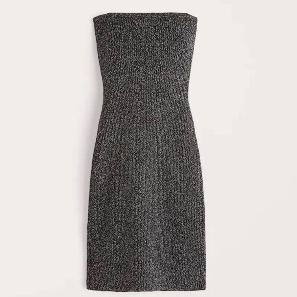 Abercrombie & Fitch Sparkly Strapless Tube Mini Sweater Dress in Small (Tall)